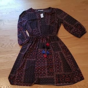 Loft patterned, tie waisted dreas